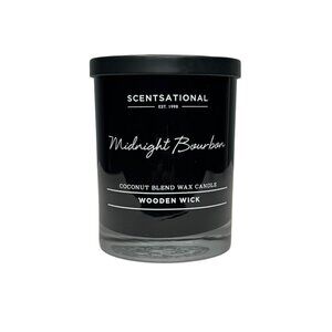 Scentsational Midnight Bourbon Coconut Blend Wax Wooden Wick Candle, 11 Oz